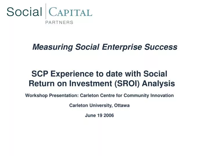 measuring social enterprise success