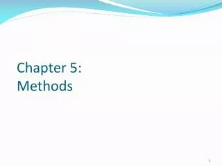 Chapter 5: Methods