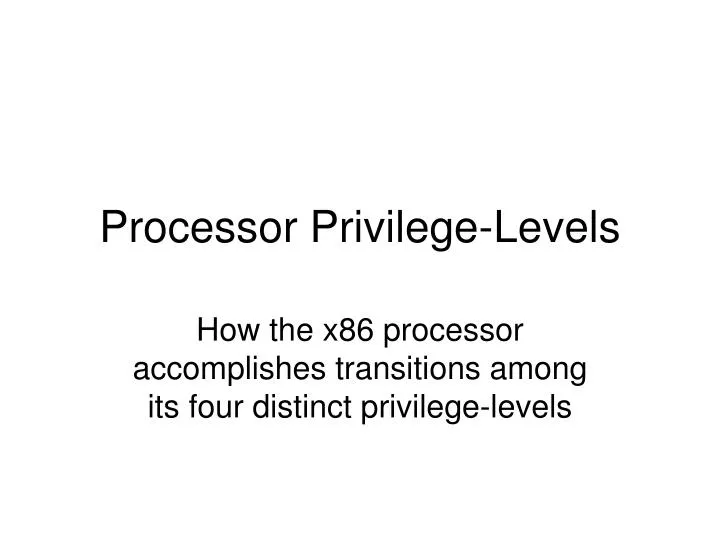 processor privilege levels