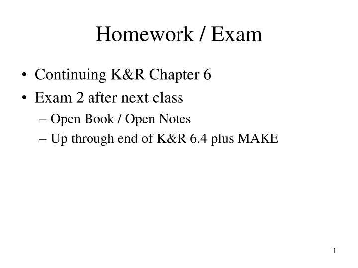 homework exam