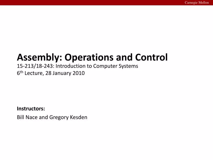 assembly operations and control