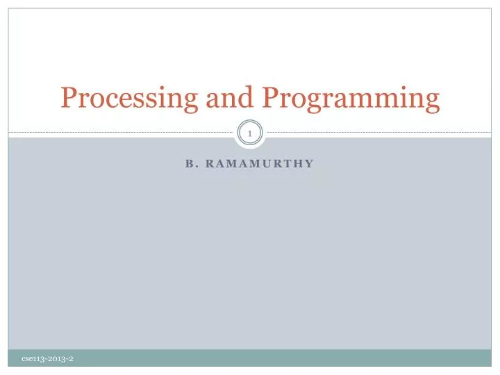 processing and programming