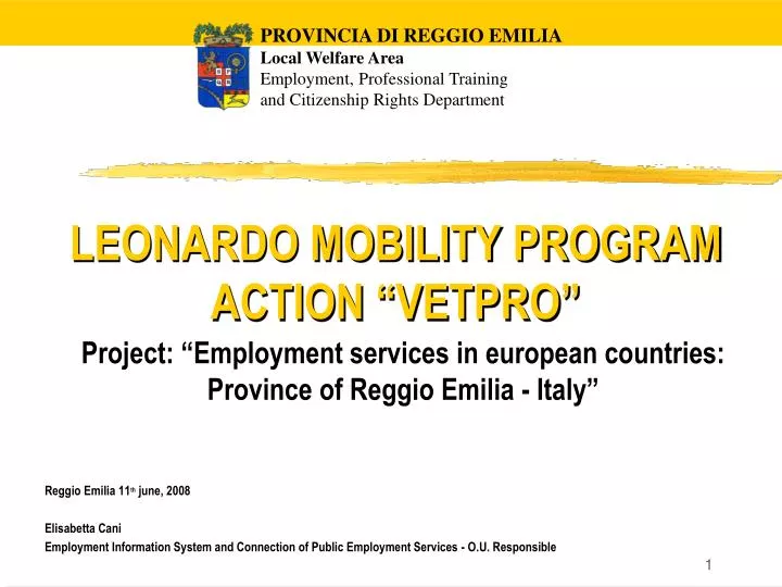 leonardo mobility program action vetpro