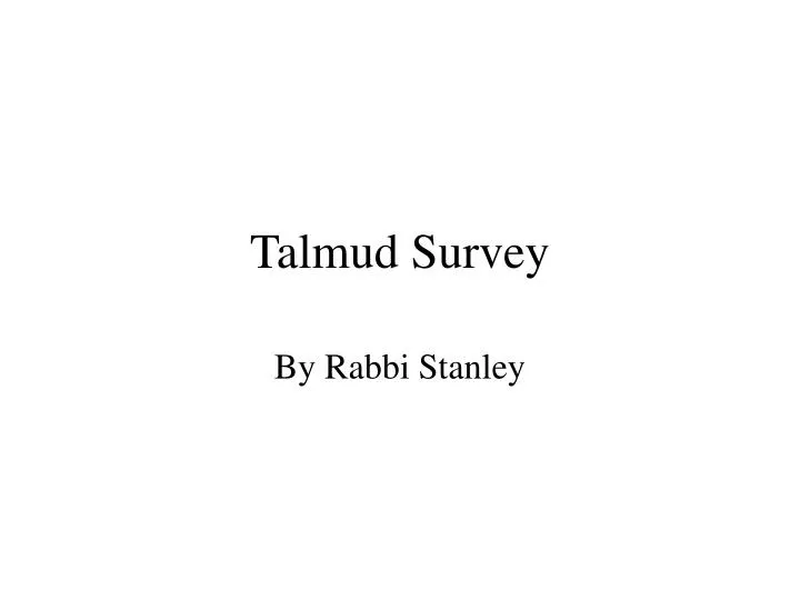 talmud survey