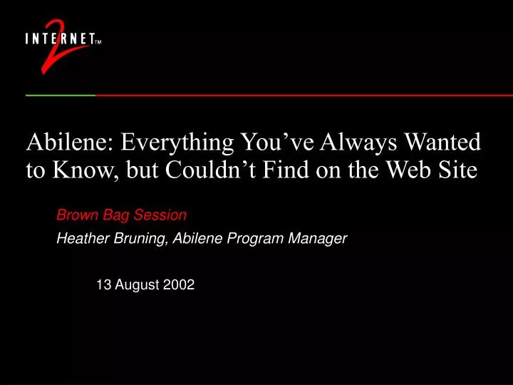 abilene everything you ve always wanted to know but couldn t find on the web site