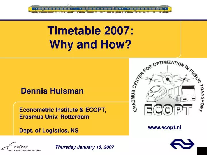 timetable 2007 why and how