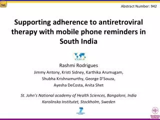 Supporting adherence to antiretroviral therapy with mobile phone reminders in South India