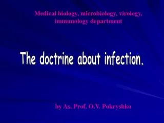 The doctrine about infection.