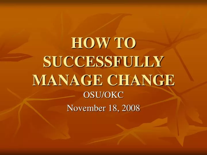 how to successfully manage change