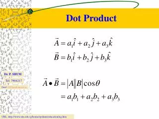 PPT - Dot Product (Scalar Product) PowerPoint Presentation, Free ...