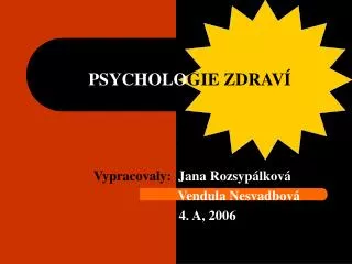 psycholo gie zdrav