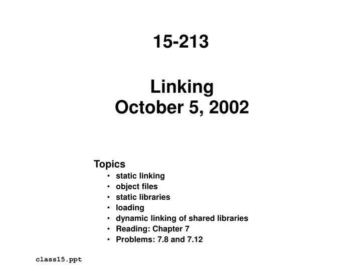 linking october 5 2002