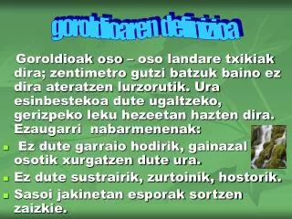 goroldioaren definizioa