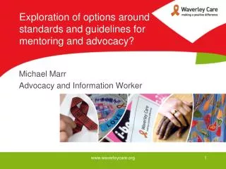 Exploration of options around standards and guidelines for mentoring and advocacy?