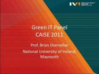 Green IT Panel CAISE 2011