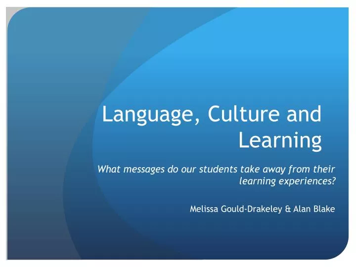 language culture and learning