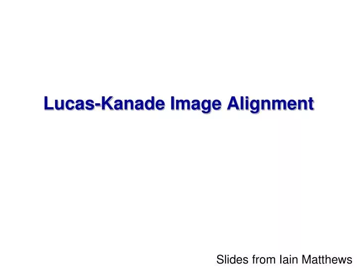 lucas kanade image alignment