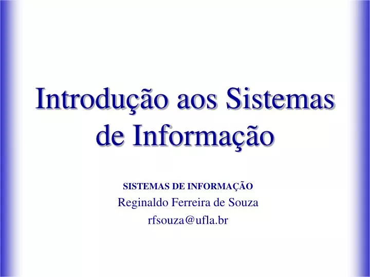 introdu o aos sistemas de informa o