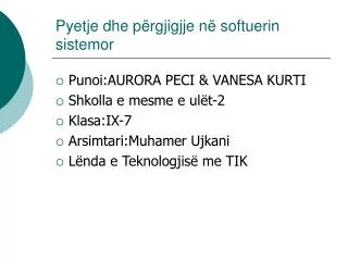 pyetje dhe p rgjigjje n softuerin sistemor