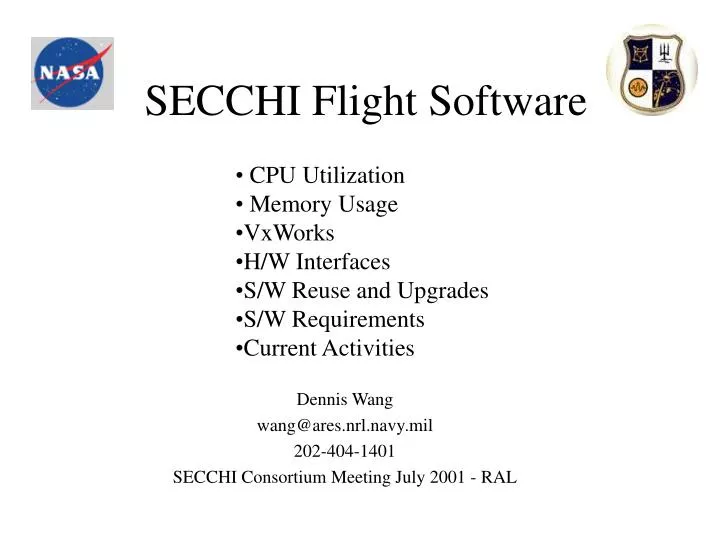 secchi flight software