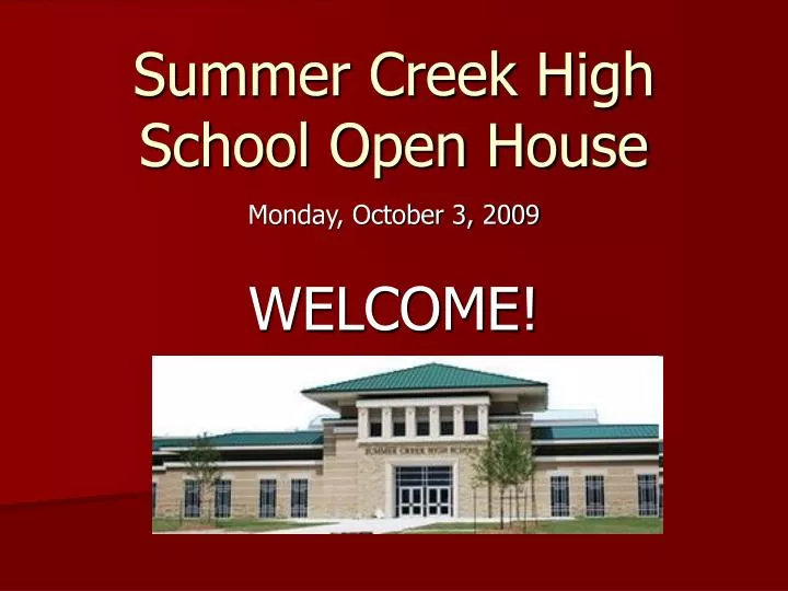 summer creek high school open house