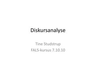 diskursanalyse
