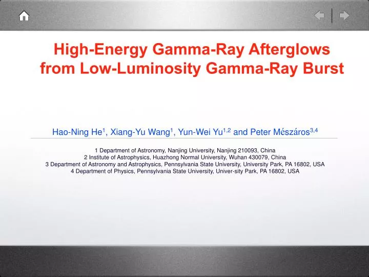 high energy gamma ray afterglows from low luminosity gamma ray burst