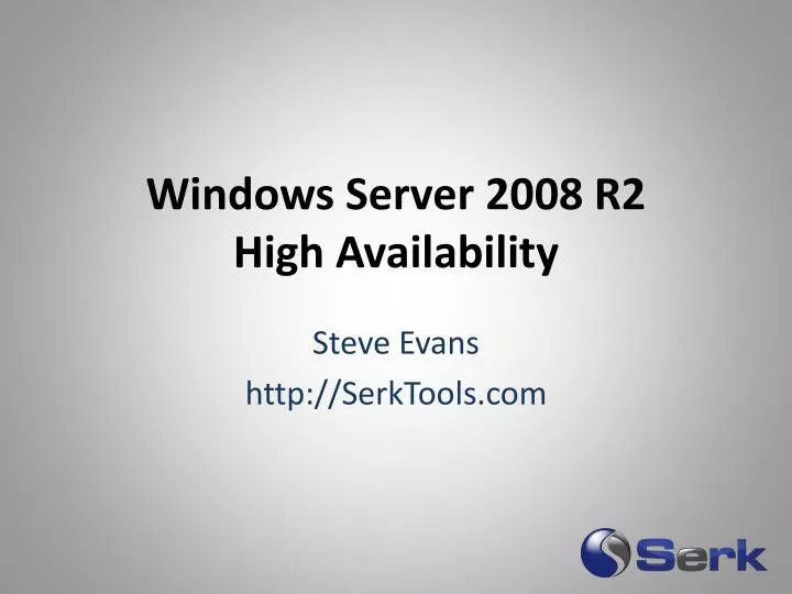 windows server 2008 r2 high availability