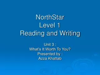 NorthStar Level 1 Reading and Writing