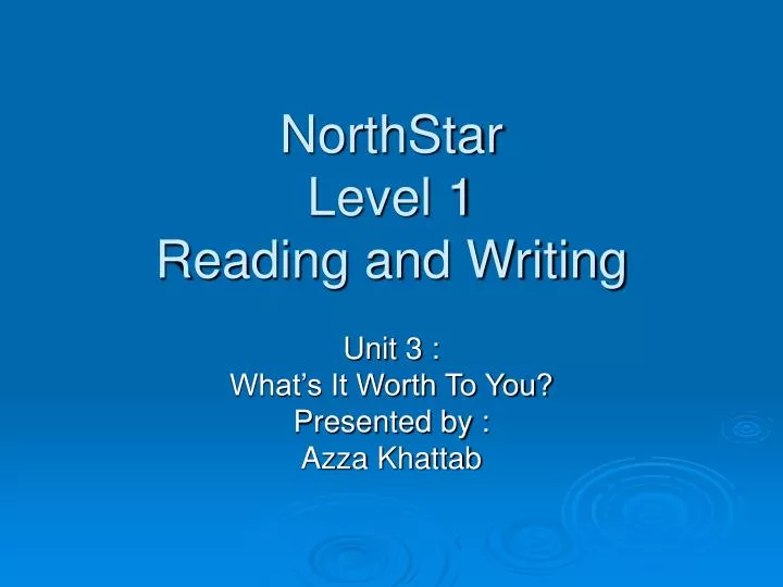northstar level 1 reading and writing