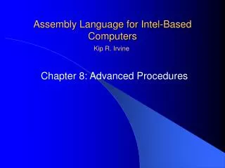 Assembly Language for Intel-Based Computers