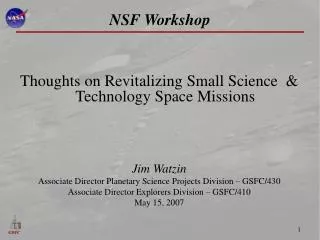 NSF Workshop