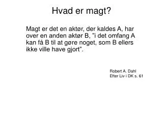 hvad er magt