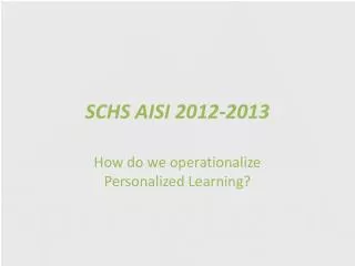 SCHS AISI 2012-2013