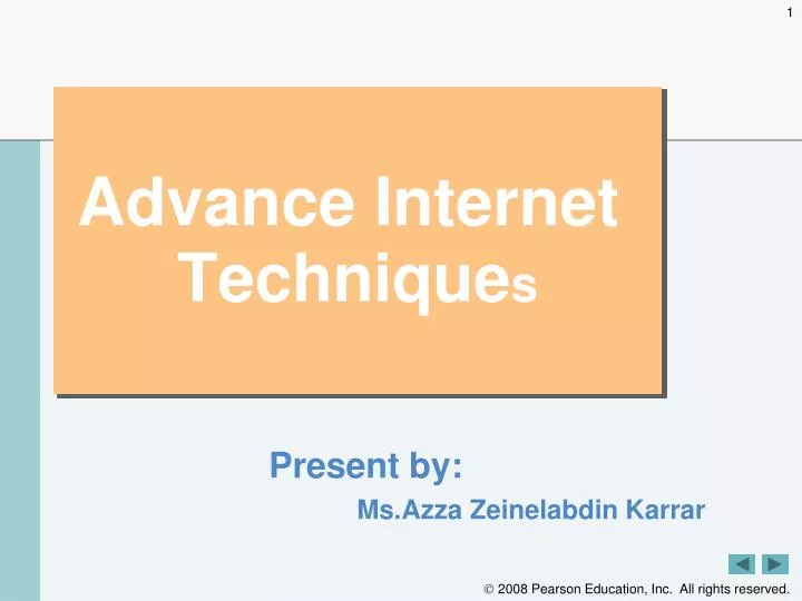 advance internet technique s