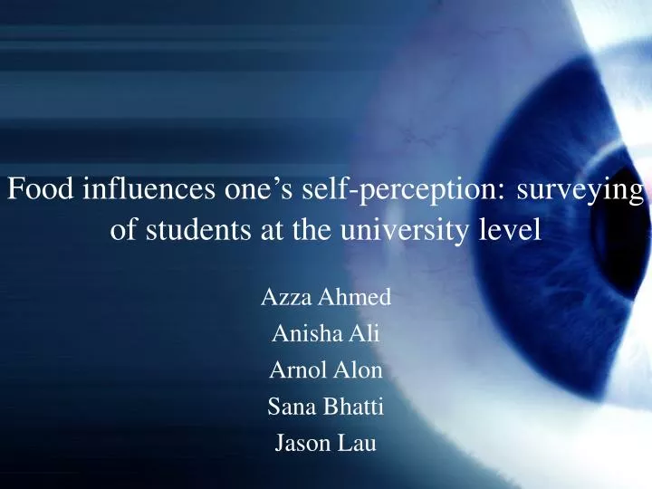 food influences one s self perception surveying of students at the university level