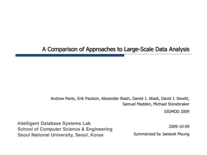 a comparison of approaches to large scale data analysis