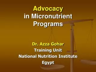 Advocacy in Micronutrient Programs