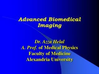 Advanced Biomedical Imaging