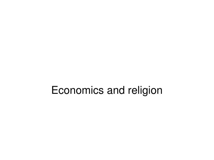 economics and religion