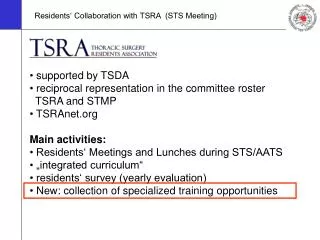 supported by TSDA reciprocal representation in the committee roster TSRA and STMP