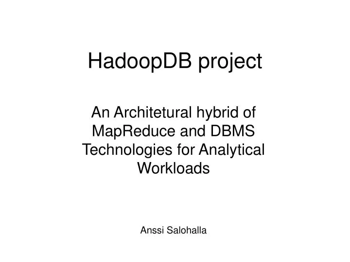hadoopdb project