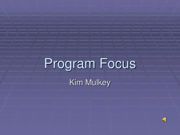 program focus