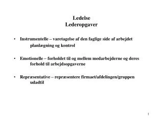 ledelse lederopgaver