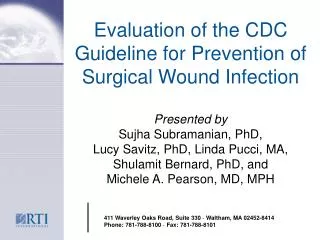 Evaluation of the CDC Guideline for Prevention of Surgical Wound Infection
