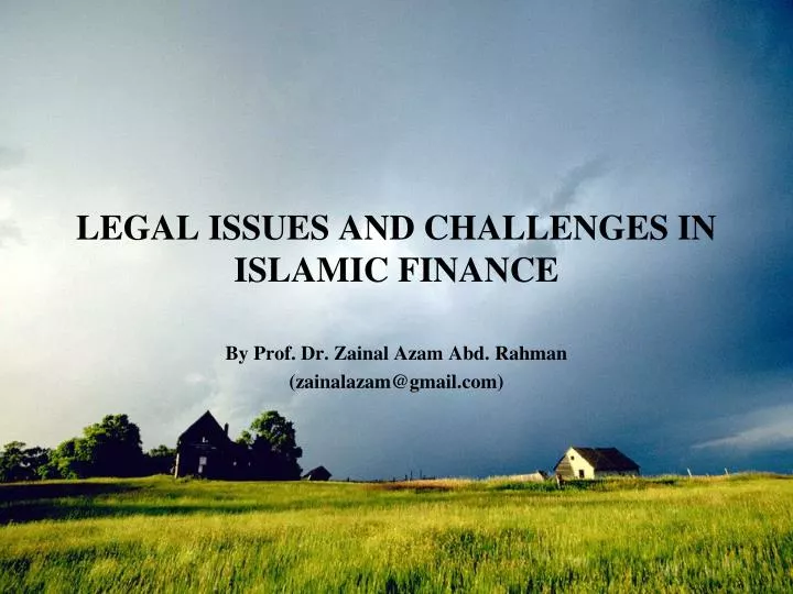 legal issues and challenges in islamic finance