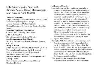 Lidar Intercomparion Study with Airborne Aerosol Optical Measurements near Tokyo on April 23, 2001