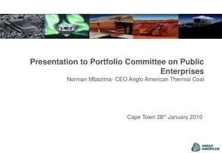Presentation to Portfolio Committee on Public Enterprises