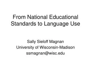 From National Educational Standards to Language Use