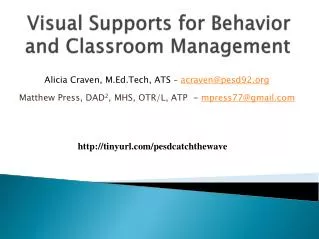 Visual Supports for Behavior and Classroom Management